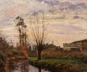 Landscape with Small Stream Artwork by Camille Pissarro