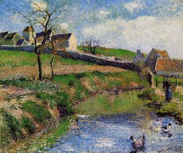 View of a Farm in Osny Artwork by Camille Pissarro