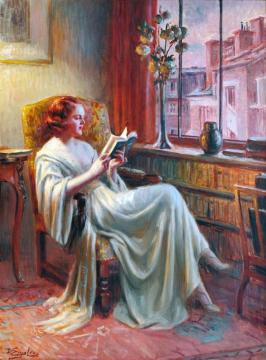Woman Reading At The Window Artwork by Delphin Enjolras