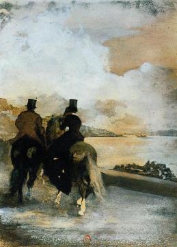 Two Riders By A Lake Artwork by Edgar Degas