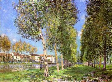 The Lane of Poplars at Moret-Sur-Loing Artwork by Alfred Sisley