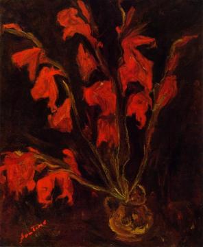 Red Gladiolas Artwork by Chaim Soutine