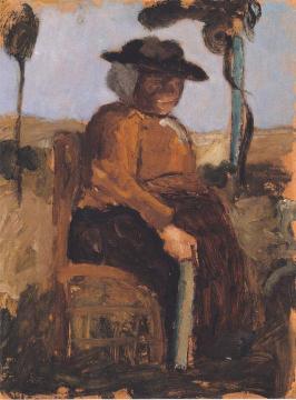 Study of a Woman Seated in the Garden Artwork by Paula Modersohn-Becker
