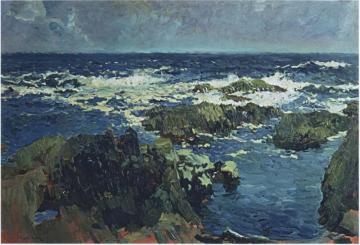 Sea and rocks in San Esteban, Asturias Artwork by Joaquin Sorolla y Bastida