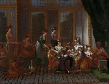 Meal Of A Turkish Noblewomen Artwork by Jean Baptiste Vanmour