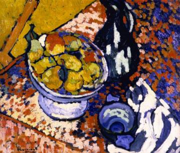 Still Life With Bowl Of Fruit Artwork by Maurice De Vlaminck