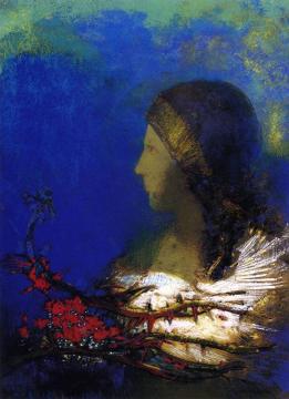 Red Thorns Artwork by Odilon Redon