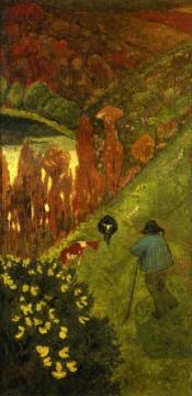 Shepherd in the Valley of Chateauneuf Artwork by Paul Serusier