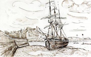 Baie de Paimpol at Low Tide Artwork by Paul Signac