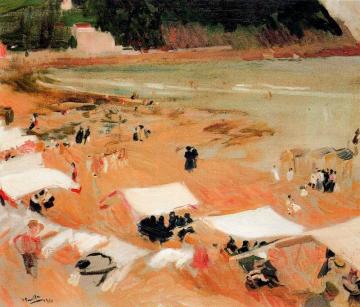 Beach at Zarauz Artwork by Joaquin Sorolla y Bastida