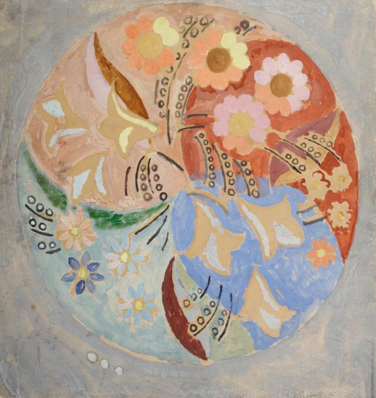Circular Composition With Flowers, 1936 Artwork by Duncan Grant