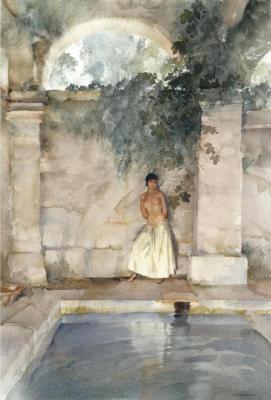 Golden Poseuse Artwork by Sir William Russell Flint