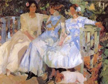 My Wife and Daughters in the Garden Artwork by Joaquin Sorolla y Bastida