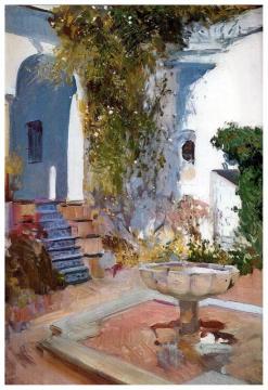 Fountain At The Alcazar In Sevilla Artwork by Joaquin Sorolla y Bastida