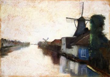 Dutch Canal Artwork by Lesser Ury