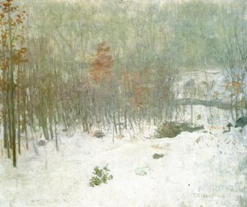 Woods In Snow Artwork by Julian Alden Weir