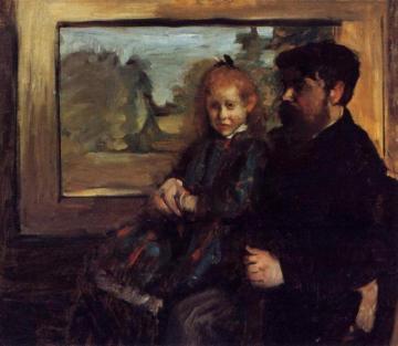 Henri Rouart and His Daughter Helene Artwork by Edgar Degas