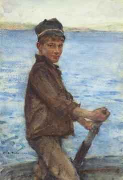 Steering the Punt Artwork by Henry Scott Tuke