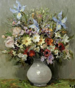 Daisies, Anemones And Iris Artwork by Marcel Dyf