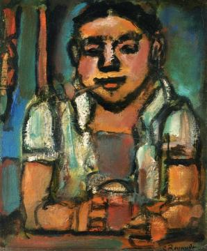 Man with a Pipe, Jean-Pierre Artwork by Georges Rouault