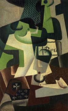 Bottle Of Beaune And A Fruit Dish Artwork by Juan Gris