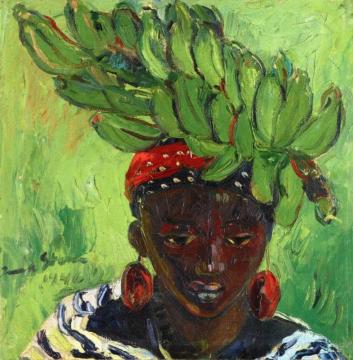Banana Carrier Artwork by Irma Stern