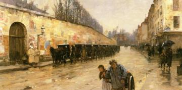 Cab Station, Rue Bonaparte Artwork by Frederick Childe Hassam