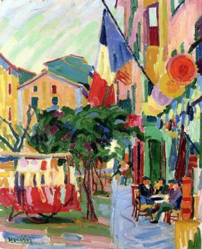 A Plaza In Bastia, July 14th Artwork by Auguste Herbin