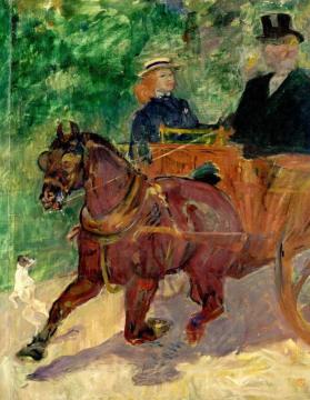 Cob Harnessed To A Cart Artwork by Henri de Toulouse-Lautrec