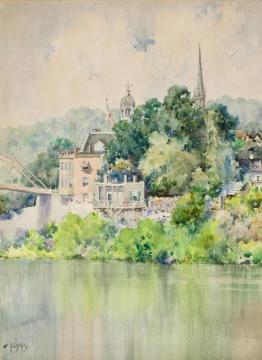 View Of The Singing Bridge, Frankfort, Ky Artwork by Paul Sawyier