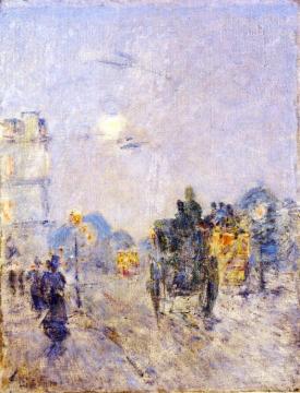 Nocturne, Hyde Park Corner Artwork by Frederick Childe Hassam