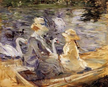 On the Lake in the Bois de Boulogne Artwork by Berthe Morisot