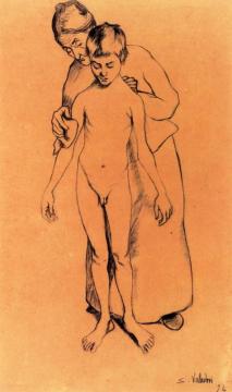 Grandmother Wiping A Nude Utrillo Artwork by Suzanne Valadon