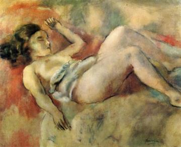 Nude Sleeping Artwork by Jules Pascin