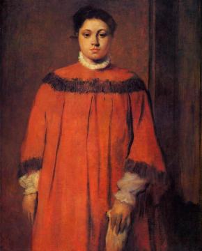 Girl in Red Artwork by Edgar Degas