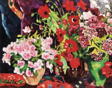Three Vases Of Flowers Artwork by Louis Valtat