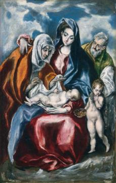 The Holy Family with Saint Anne and the Infant John the Baptist Artwork by El Greco