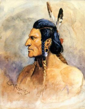 Indian Brave Artwork by Charles Marion Russell