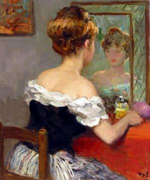 Claudine By The Mirror Artwork by Marcel Dyf