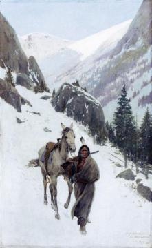 First Skech For 'in The Shadow' Artwork by Henry F. Farny