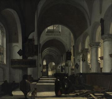 Interior Of A Protestant Gothic Church Artwork by Emanuel de Witte