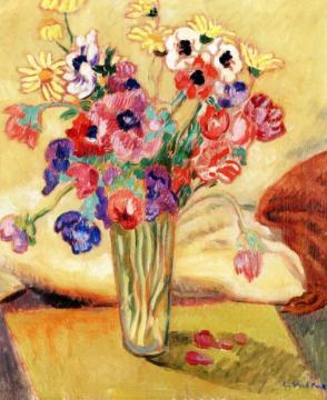 Vase Of Flowers With Anemones Artwork by Louis Valtat