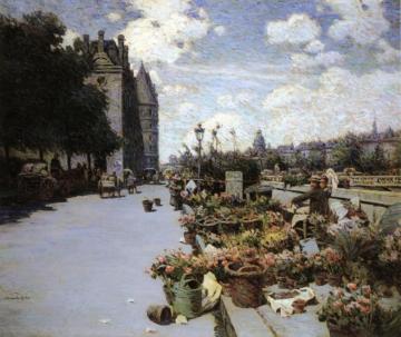 Parisian Flower Market Artwork by Luther Emerson Van Gorder