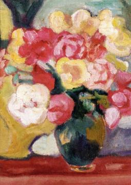 Vase Of Rose, Green Pitcher Artwork by Louis Valtat