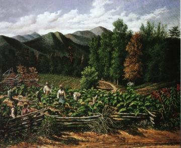 Tobacco Field With Five Figures (north Carolina) Artwork by William Aiken Walker