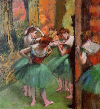 Dancers, Pink and Green Artwork by Edgar Degas