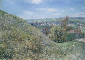 Sur les Collines de Moret au Printemps le Matin Artwork by Alfred Sisley