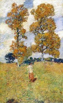 The Two Hickory Trees Artwork by Frederick Childe Hassam