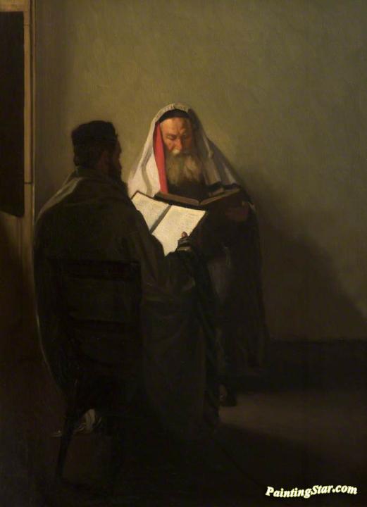 A Corner Of The Talmud School Artwork by William Rothenstein