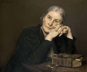 Woman With A Book Artwork by Bertha Wegmann
